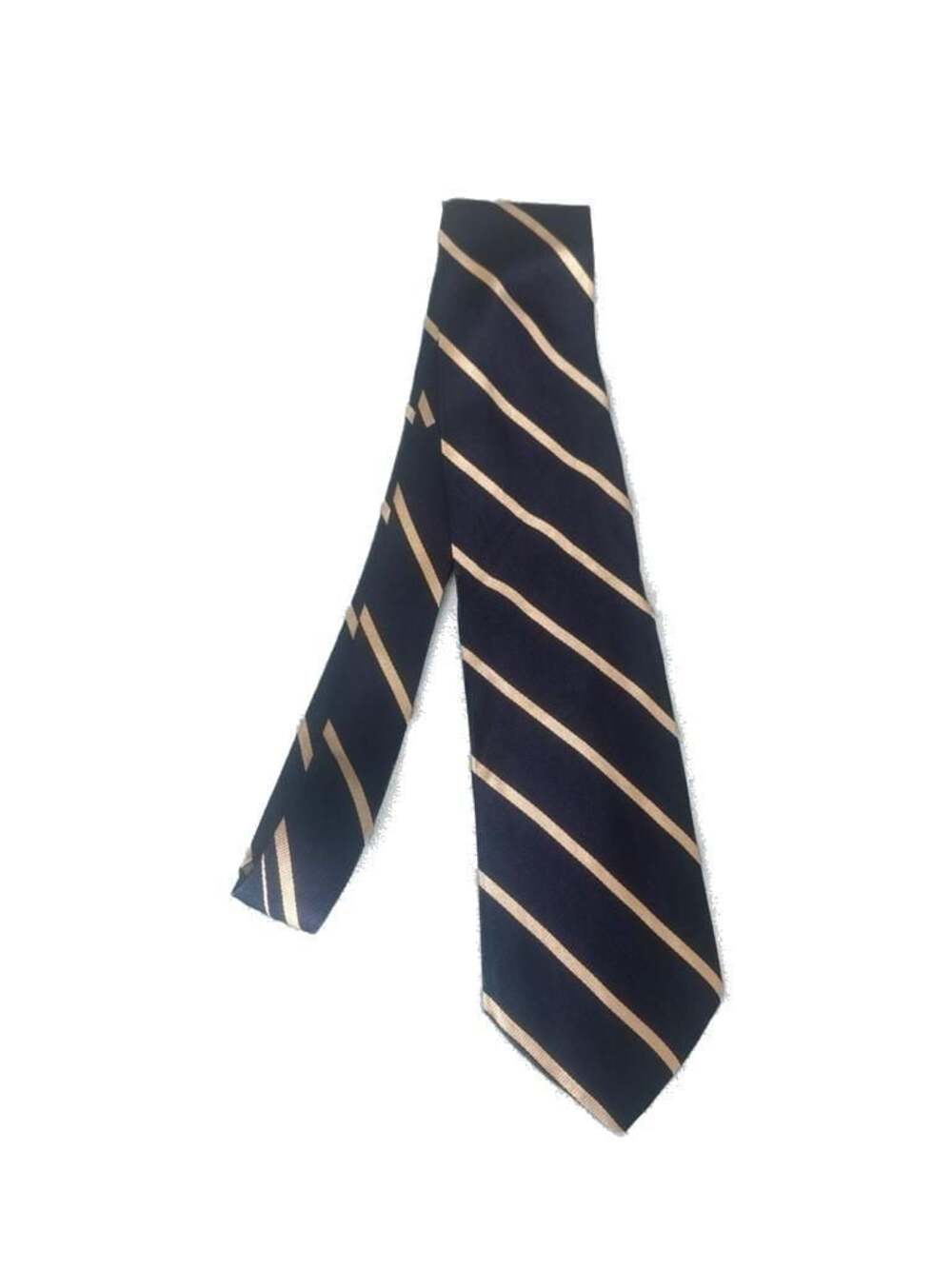Brooks Brothers Makers Silk Repp Stripe Tie Navy Gold